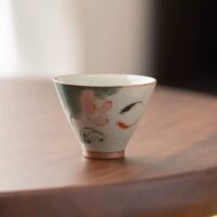 Elegant Pattern Ceramic Tea Cup - Traditional Artistic Drinking Vessel