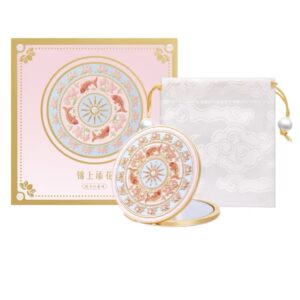 Exquisite Portable Makeup Mirror - Round with Lotus and Fish Patterns - Image 2