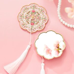 Exquisite Portable Makeup Mirror - Round with Richly be Jeweled - Image 2