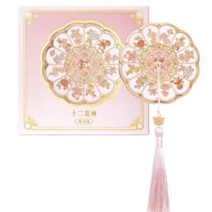 Exquisite Portable Makeup Mirror - Round with Twelve Flower Deities