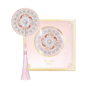 Exquisite Portable Makeup Mirror - Round with Lotus and Fish Patterns