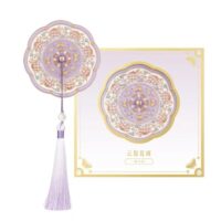 Exquisite Portable Makeup Mirror - Round with Cloud - like hair and Flower - like face