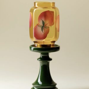 Oriental Peach - Patterned Glass Candle Holders - Image 5