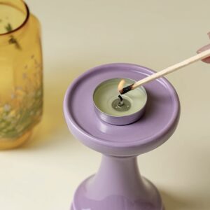 Oriental Aesthetic Dragonfly - Hand - Painted Glass Ceramic Candle Holder - Image 4