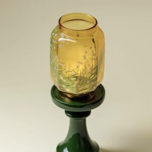 Oriental Aesthetic Dragonfly - Hand - Painted Glass Ceramic Candle Holder - Image 5
