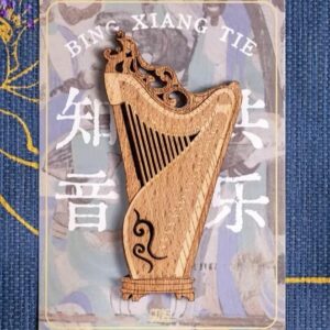 Dunhuang Musical Instrument Wooden Refrigerator Magnets - Image 3