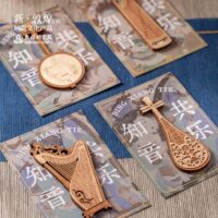 Dunhuang Musical Instrument Wooden Refrigerator Magnets